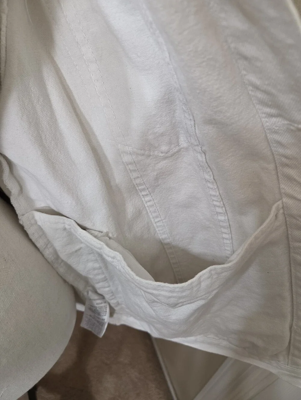 Men's White Denim Jacket - Classic Button-Front Style